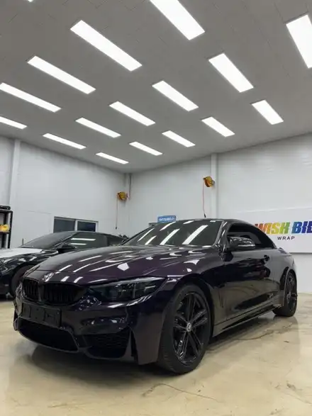평택랩핑 BMW 430I컨버터블 메탈릭 미드나잇 퍼플 고광택 전체랩핑 / 경기 평택 시공 사진