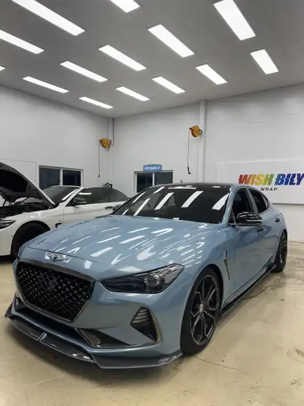 평택랩핑 제네시스 G70 포르쉐 프로즌 블루 고광전체랩핑 / 경기 평택 시공 사진