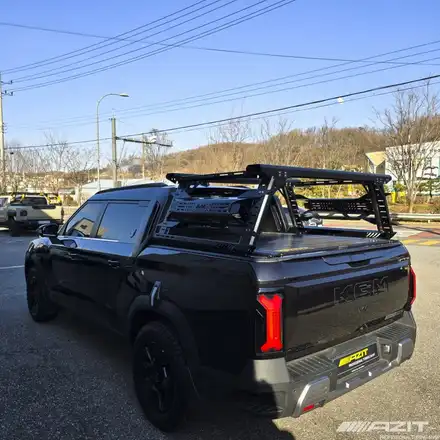 KGM 무쏘EV 적재함튜닝으로 한미 4단폴딩커버와 애니커스텀 M2 스포츠렉 롤바를 장착해 드렸습니다. / 용인시 기흥구 시공 사진