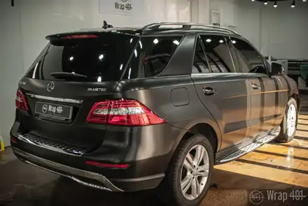 용인랩핑업체 벤츠 SUV ML 전체랩핑 3M 사틴 블랙 전체랩핑 시공!! 랩 401 / 용인, 광교, 성남 시공 사진