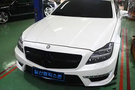 [벤츠] CLS63 AMG 캘리퍼도색 - 플래쉬 플라밍고(형광색) - 일산멤피스존 - 서울 경기 일산 파주 브레이크 캘리퍼도색 잘하는곳 비용 신형개조 컨버젼 / 파주 운정로 시공 사진