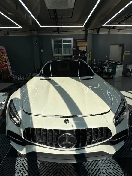 벤츠 amg gts 전체랩핑 화이트 에서 그린헬 컬러로 변경 / 광진, 건대, 뚝섬