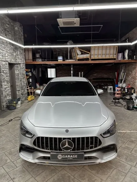 벤츠 AMG GT43 은색에서 고광택필름 화이트로 랩핑하기 용인랩핑 수원랩핑 크롬죽이기와 블랙PPF시공 / 경기 화성