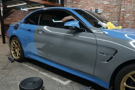 M4 스머프색상에서 락그레이로 전체랩핑 용인랩핑 / 경기 화성