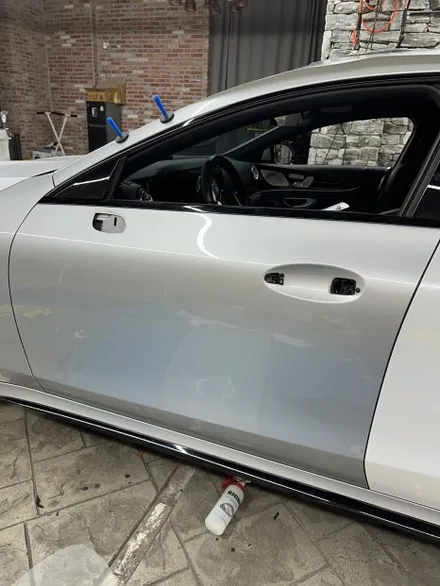 벤츠 AMG GT43 은색에서 고광택필름 화이트로 랩핑하기 용인랩핑 수원랩핑 크롬죽이기와 블랙PPF시공 / 경기 화성