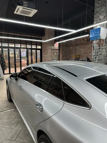 벤츠 AMG GT43 은색에서 고광택필름 화이트로 랩핑하기 용인랩핑 수원랩핑 크롬죽이기와 블랙PPF시공 / 경기 화성