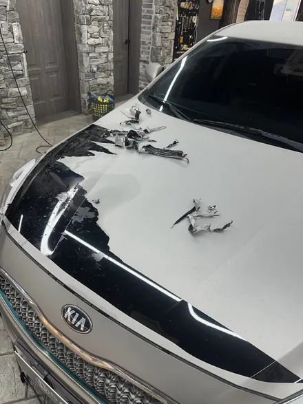 광교 랩핑, 갈라지고 들뜨고... 제거하는데 진짜 힘 다 쏟았어요... 하지만 티타늄 브러시로 회복! / 경기 화성