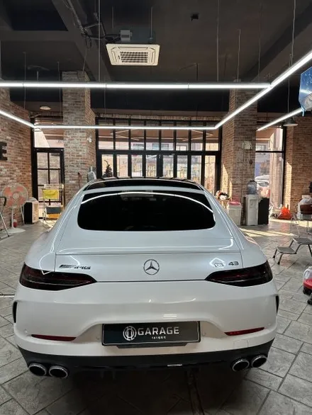 벤츠 AMG GT43 은색에서 고광택필름 화이트로 랩핑하기 용인랩핑 수원랩핑 크롬죽이기와 블랙PPF시공 / 경기 화성