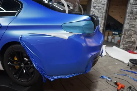 여름이 실감나는 변화를 원한다면 BMW 520D 사틴 웨이브 블루 전체랩핑과 커스텀파츠 (용인, 동탄) / 경기 화성