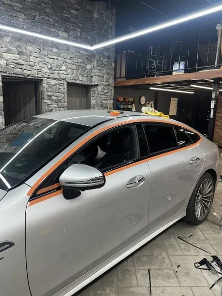 벤츠 AMG GT43 은색에서 고광택필름 화이트로 랩핑하기 용인랩핑 수원랩핑 크롬죽이기와 블랙PPF시공 / 경기 화성