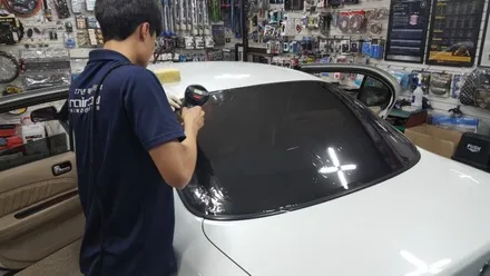 SM 525V 성북구 썬팅 오로라 레인보우 V70, i55 뒷유리 기포 재 시공 이야기 :-)
