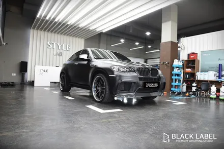 BMW E71 X6M 기존랩핑 제거 후 3M 사틴블랙 전체랩핑 / 하남랩핑, 하남PPF 전문 블랙라벨 / 하남 초일동