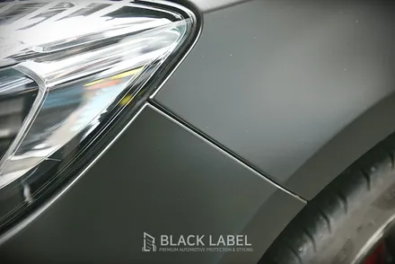 메르세데스 벤츠 CLA45 AMG 전체랩핑 재시공. 3M 사틴블랙. 하남랩핑 전문 블랙라벨 / 하남 초일동