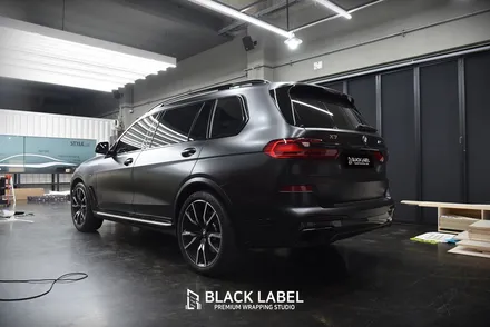 BMW G07 X7 : 3M 사틴블랙 전체랩핑, 유광블랙 크롬죽이기 랩핑 / 하남랩핑, 하남PPF 시공전문 블랙라벨 / 하남 초일동