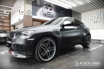 BMW E71 X6M 기존랩핑 제거 후 3M 사틴블랙 전체랩핑 / 하남랩핑, 하남PPF 전문 블랙라벨 / 하남 초일동