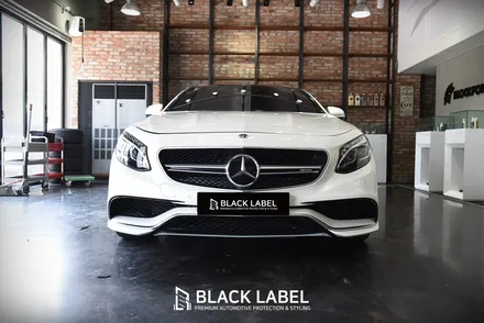 벤츠 S63 AMG 쿠페 전체랩핑 시공. 3M 유광 미드나잇 블루 / 하남랩핑 블랙라벨 / 하남 초일동