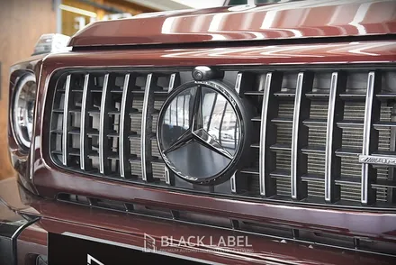 벤츠 G63 AMG (G바겐) 블랙 레터링(엠블럼), 전동 사이드스텝 장착, 사이드스텝 크롬죽이기 랩핑 / 블랙라벨 하남 / 하남 초일동
