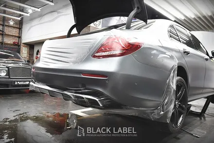 메르세데스 벤츠 E63 AMG 무광에디션 사고수리 후 PPF까지 보험으로 시공했어요. 사고시 보험 대물처리도 가능한 PPF 시공! 블랙라벨 하남점에서 받아보세요. / 하남 초일동
