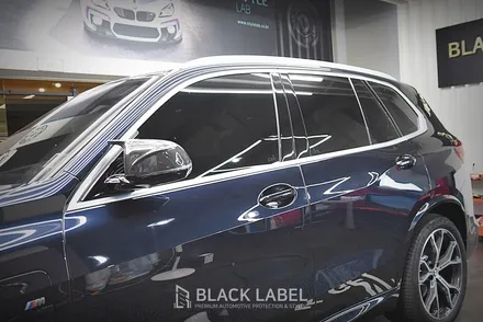 BMW X5 루프랙, 윈도우몰딩 크롬죽이기 / 블랙 머플러팁, 스포일러 장착 / 헤드라이트 PPF 시공 / 하남PPF, 하남신차패키지 시공전문 블랙라벨 / 하남 초일동