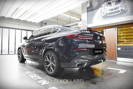 BMW G06 X6 생활보호 PPF / 크롬죽이기 : 윈도우몰딩, 루프랙 유광블랙 랩핑 / 블랙그릴 1:1 교체 / 블랙 머플러팁 부착 / 하남PPF, 하남랩핑 시공전문 블랙라벨 / 하남 초일동