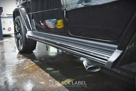벤츠 G63 AMG G바겐 사이드스텝 크롬죽이기 / 오토벨벳 고광택 하이글로시 / 하남PPF, 랩핑 블랙라벨 / 하남 초일동
