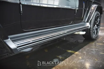 벤츠 G63 AMG G바겐 사이드스텝 크롬죽이기 / 오토벨벳 고광택 하이글로시 / 하남PPF, 랩핑 블랙라벨 / 하남 초일동