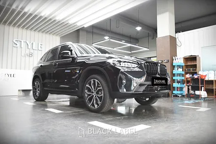 BMW X3 하단 가니쉬 실버 죽이기(3M 사틴블랙) 및 실내랩핑(3M 카본블랙) / 하남랩핑, PPF 시공전문 블랙라벨 / 하남 초일동