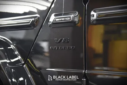 벤츠 G63 AMG(G바겐)  블랙 엠블럼, 헤드라이트와 앞휀더 턴시그널 교체 및 스페어 커버 크롬죽이기, 사이드스텝 크롬죽이기 / 하남랩핑, 하남PPF 시공전문점 블랙라벨 / 하남 초일동