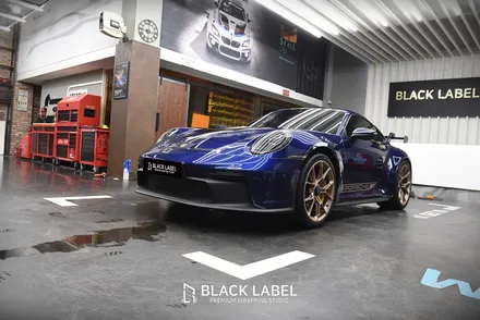 포르쉐 911(992) GT3 심플하고 강렬한 라인데칼 3M 다크옐로우로 포인트 줬어요. 구리랩핑, 구리PPF 시공전문 블랙라벨 입니다. / 하남 초일동