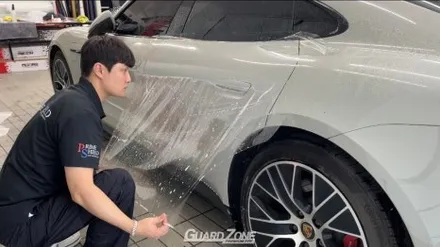포르쉐 타이칸 사고로 인한 프라임쉴드 PPF 재시공, PPF 보험처리 전문 위례 가드존 / 성남시 수정구 창곡동