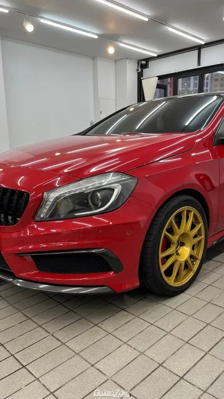 벤츠 W176 A45 AMG 주차 중 사고로 인한 PPF 재시공, 프론트 PPF 패키지 성남 위례 수입차 PPF 가드존 / 성남시 수정구 창곡동