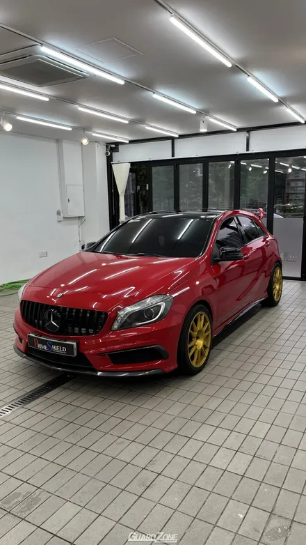 벤츠 W176 A45 AMG 주차 중 사고로 인한 PPF 재시공, 프론트 PPF 패키지 성남 위례 수입차 PPF 가드존 / 성남시 수정구 창곡동