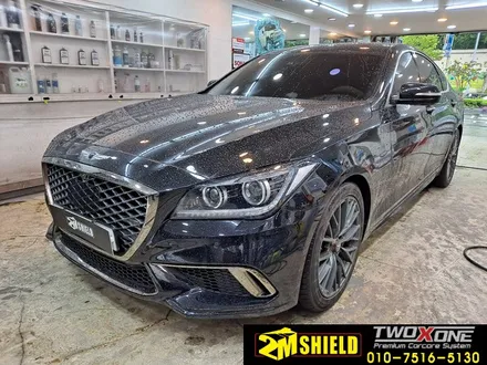 제네시스 G80 스포츠 전체랩핑 블랙에서 화이트로 변신 / 부산 사상구