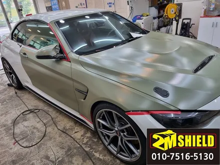 BMW 4시리즈 M4 컨버터블 전체 랩핑 에이버리 사틴카키그린 / 부산 사상구