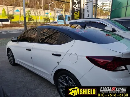 아반떼 삼각떼^^;; 루프스킨 시공 컨버터블 스타일 투톤랩핑 / 부산 사상구