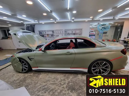 BMW 4시리즈 M4 컨버터블 전체 랩핑 에이버리 사틴카키그린 / 부산 사상구