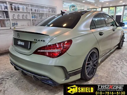 벤츠 CLA 45 AMG 전체 랩핑 사틴 카키그린 / 부산 사상구