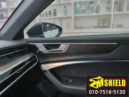 아우디 a6 실내 랩핑. 우드를 카본으로 꾸미기 / 부산 사상구
