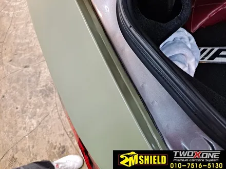 벤츠 CLA 45 AMG 전체 랩핑 사틴 카키그린 / 부산 사상구