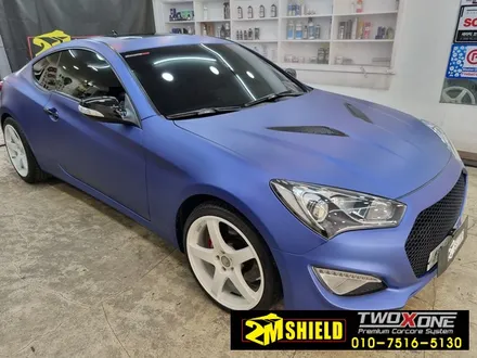 부산 자동차 전체랩핑 제네시스 쿠페 3m M217 무광블루 색상 / 부산 사상구