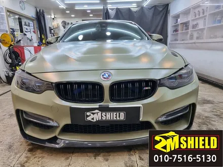 BMW 4시리즈 M4 컨버터블 전체 랩핑 에이버리 사틴카키그린 / 부산 사상구