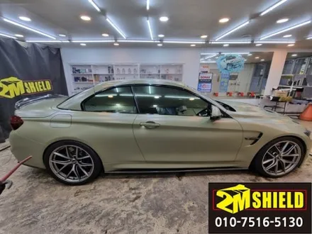 BMW 4시리즈 M4 컨버터블 전체 랩핑 에이버리 사틴카키그린 / 부산 사상구