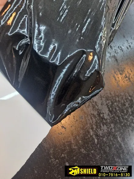 부산 아반떼 루프스킨 그릴 크롬죽이기 랩핑 작업 / 부산 사상구