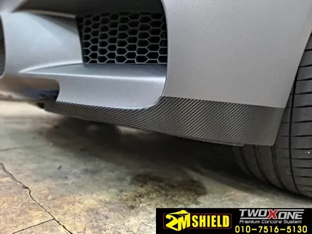 전체 랩핑한 BMW M5 손상된 범퍼 하단 부분 랩핑 / 부산 사상구