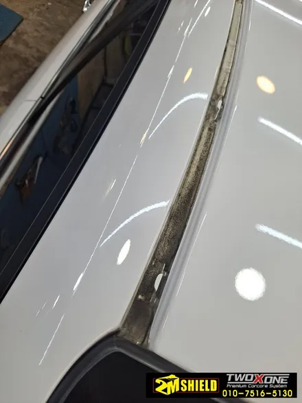 부산 아반떼 루프스킨 그릴 크롬죽이기 랩핑 작업 / 부산 사상구
