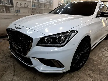 제네시스 G80 스포츠 전체랩핑 블랙에서 화이트로 변신 / 부산 사상구
