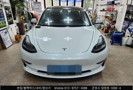 군포 테슬라 모델3 썬팅! 레이노s9 슈퍼강남카 레이노 당정점에서!