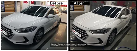 현대 아반테AD 애니가드 저렴하면서 열차단 강한 썬팅  시공점 클럽나인!! / 부천 심곡동