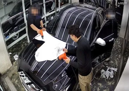 제네시스 G80 자동차 수리 및 전체랩핑 제거 / 안산 상록구