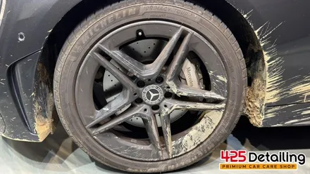 군포 송정지구 벤츠 CLS300 앞 유리 유막 제거 발수코팅 및 디테일링 세차 / 경기 군포